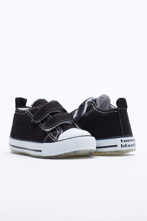 TonnyBlack Black Kids Sneakers Lighted Velcro