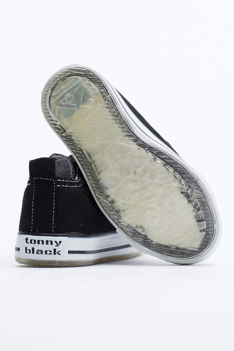 TonnyBlack Black Kids Sneakers Lighted Velcro