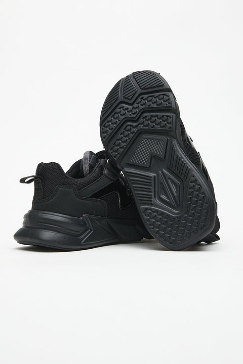 TonnyBlack Black Kids Sports Shoes