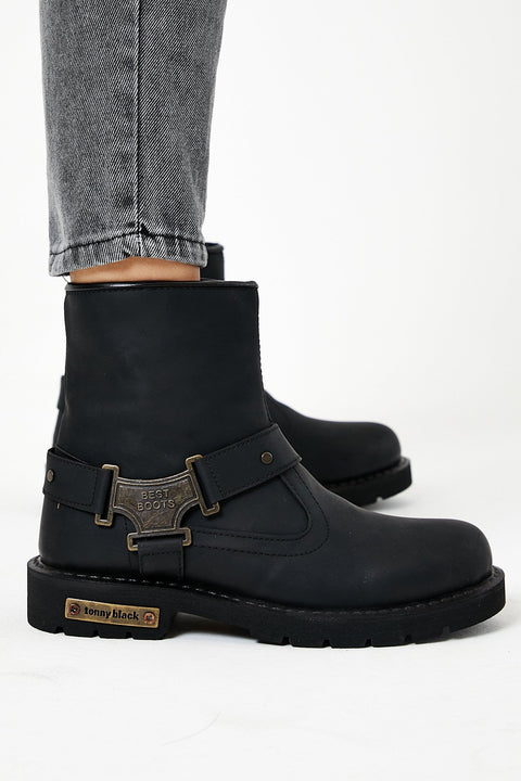 TonnyBlack Black Men's Boots TBDG06-2_101