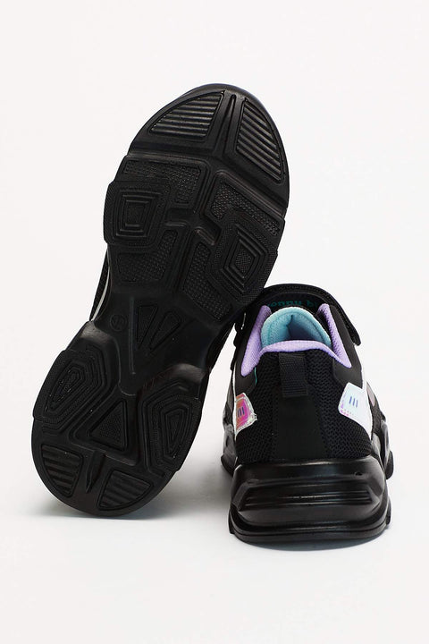 TonnyBlack Black Hologram Kids Sneakers