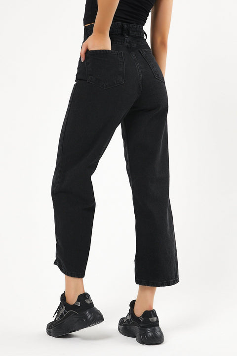 TonnyBlack Black Women's Wide Leg Jeans TBG039-1_101﻿