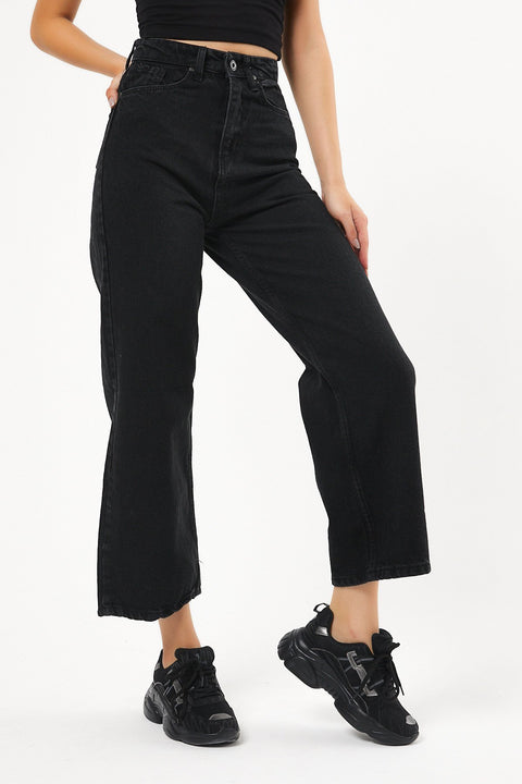 TonnyBlack Black Women's Wide Leg Jeans TBG039-1_101﻿