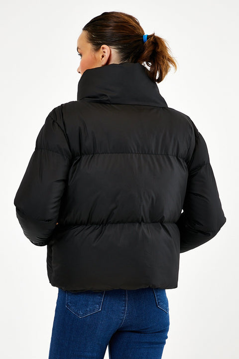TonnyBlack Black Women's Oversize Filled Inflatable Waterproof Coat TBG069-1_101
