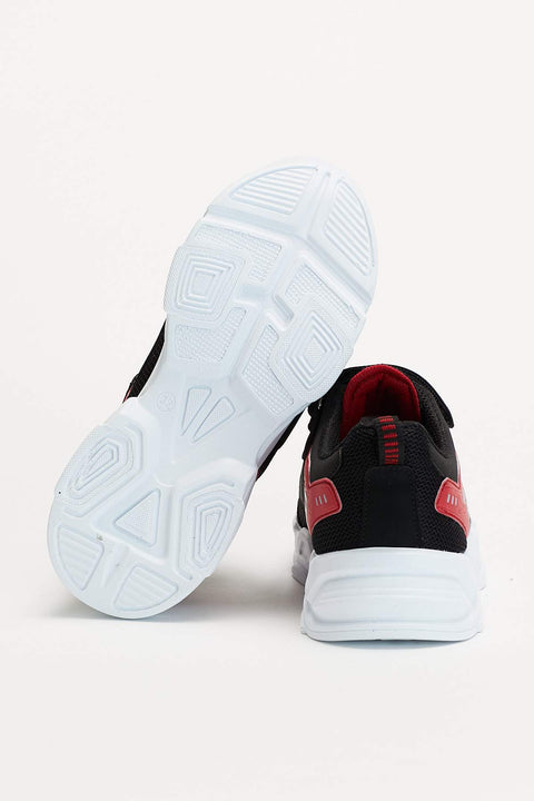 TonnyBlack Black Red Kids Sport Shoes