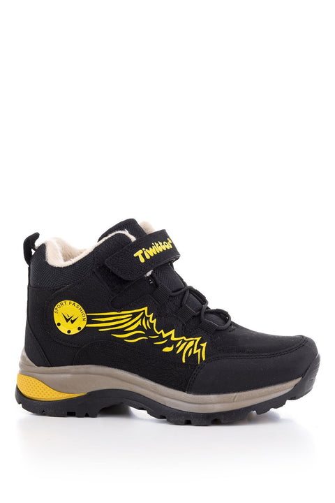 Tonny Black Yellow Kids Trekking Boots