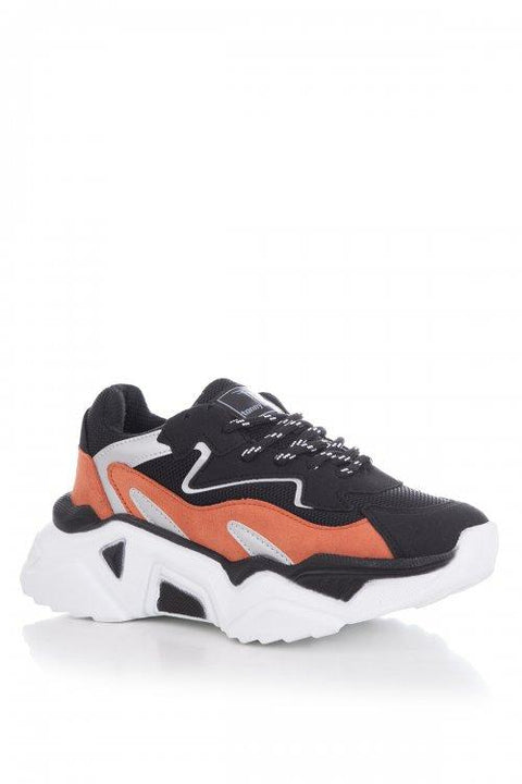 TonnyBlack Black Orange Women's Sneakers TB289-1_323