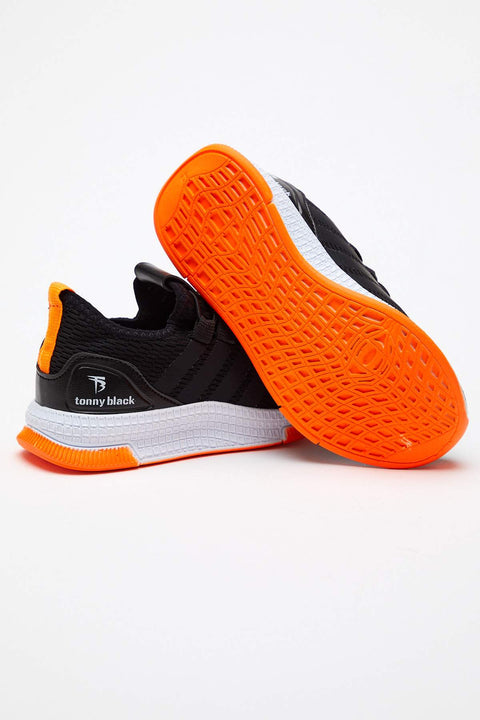 Tonny Black Black Orange Kids Sport Shoes