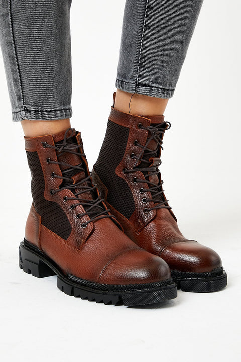 TonnyBlack Brown Tan Men's Genuine Leather Boots TBPOS1-2_143