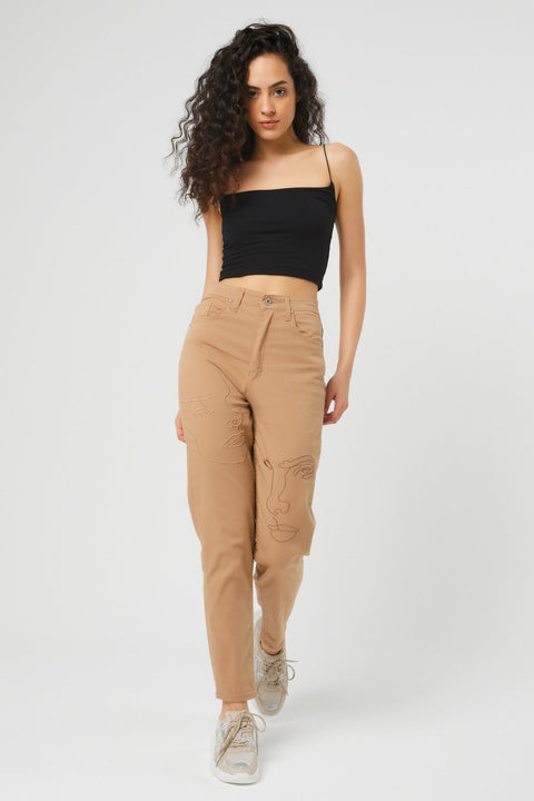 TonnyBlack Soil Woman Patterned Linen Trousers TBG043-1_328