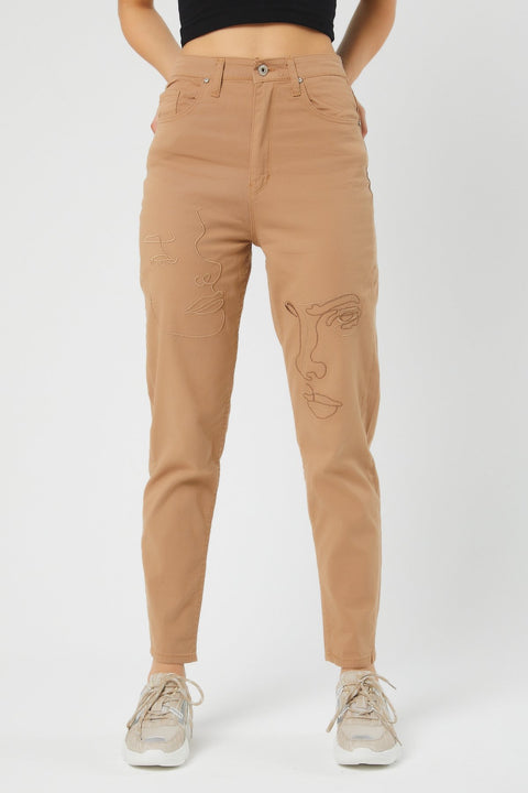 TonnyBlack Soil Woman Patterned Linen Trousers TBG043-1_328