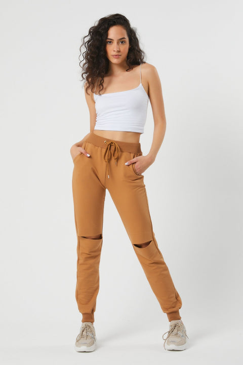 TonnyBlack Toprak Women Knee Pieced Waist Leg Elastic Sweatpants TBG051-1_328