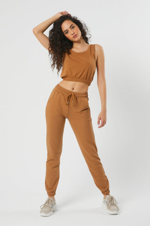 TonnyBlack Toprak Women's Crop Tracksuit Set