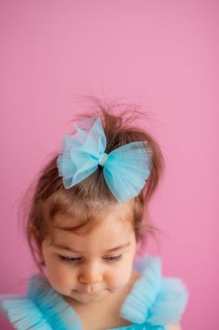 Pixy Love Baby Girl Turquoise 2 Piece Bowknot Clips