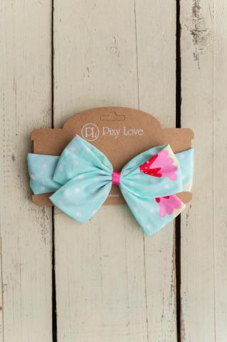 Pixy Love Baby Girl Turquoise Ice Cream Bowknot Hair Band