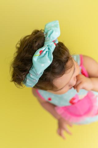 Pixy Love Baby Girl Turquoise Ice Cream Knot Hair Band