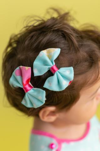 Pixy Love Girl Turquoise Ice Cream Bowknot Girl 2 Piece Clips
