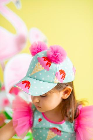 Pixy Love Girl's Turquoise Ice Cream Hat