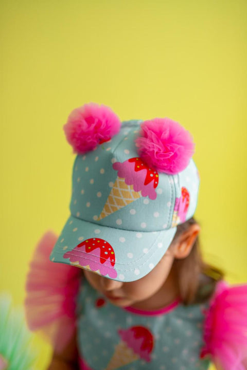 Pixy Love Girl's Turquoise Ice Cream Hat