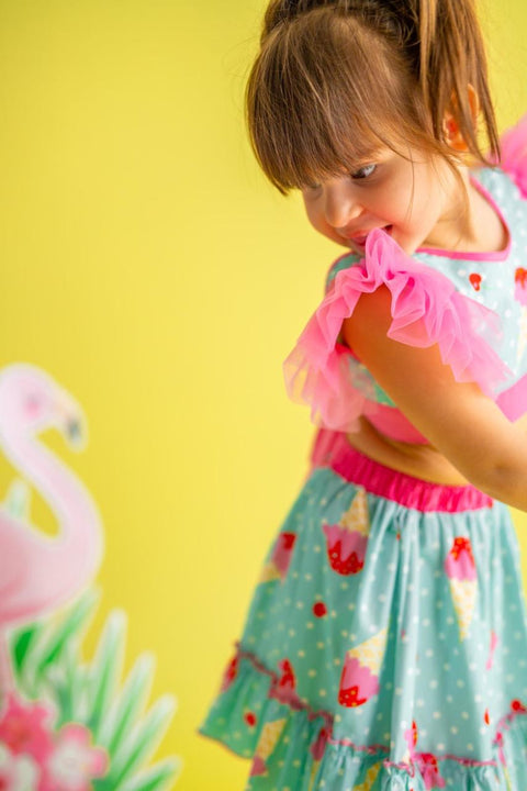 Pixy Girl Turquoise Ruby Ice Cream Suit Ruby Ice Cream