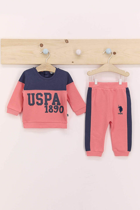Us Polo Assn  Dark Indigo Baby Girl Tracksuit Set