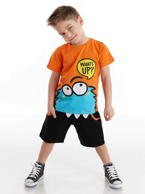 Denokids Whatsup Monster Boy T-shirt & Shorts Set