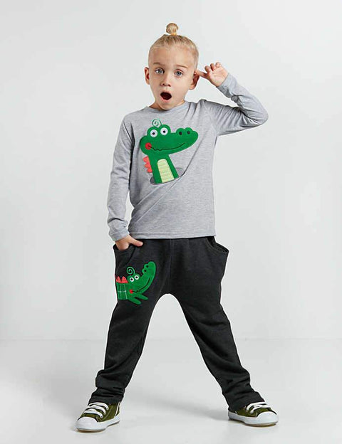 Denokids Alligator Boy Pants Set