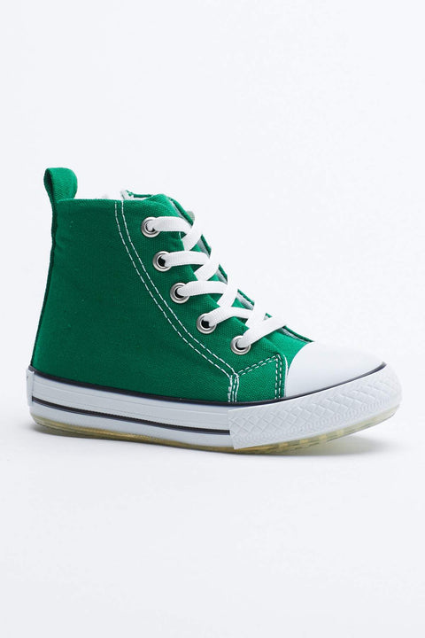 TonnyBlack Green Kids Light Sports Shoes Long